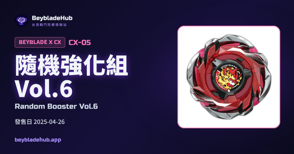 CX-05 隨機陀螺Vol.6｜爆旋陀螺X 圖鑑- BeybladeHub