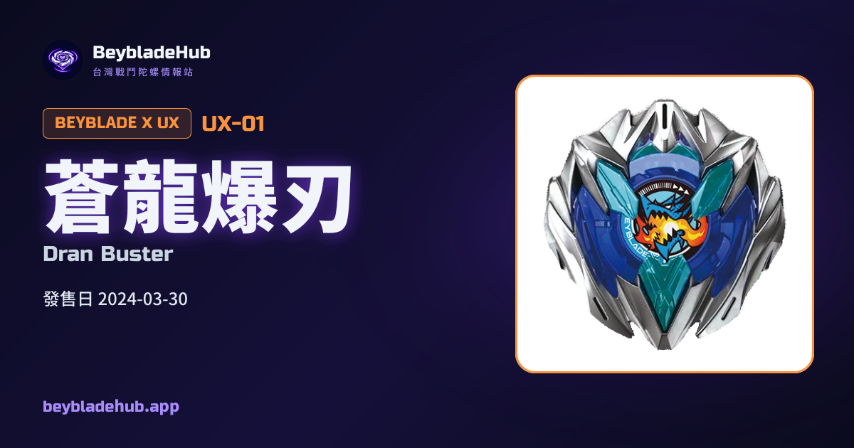 UX-01 翔龍破壞劍1-60A｜爆旋陀螺X 圖鑑- BeybladeHub